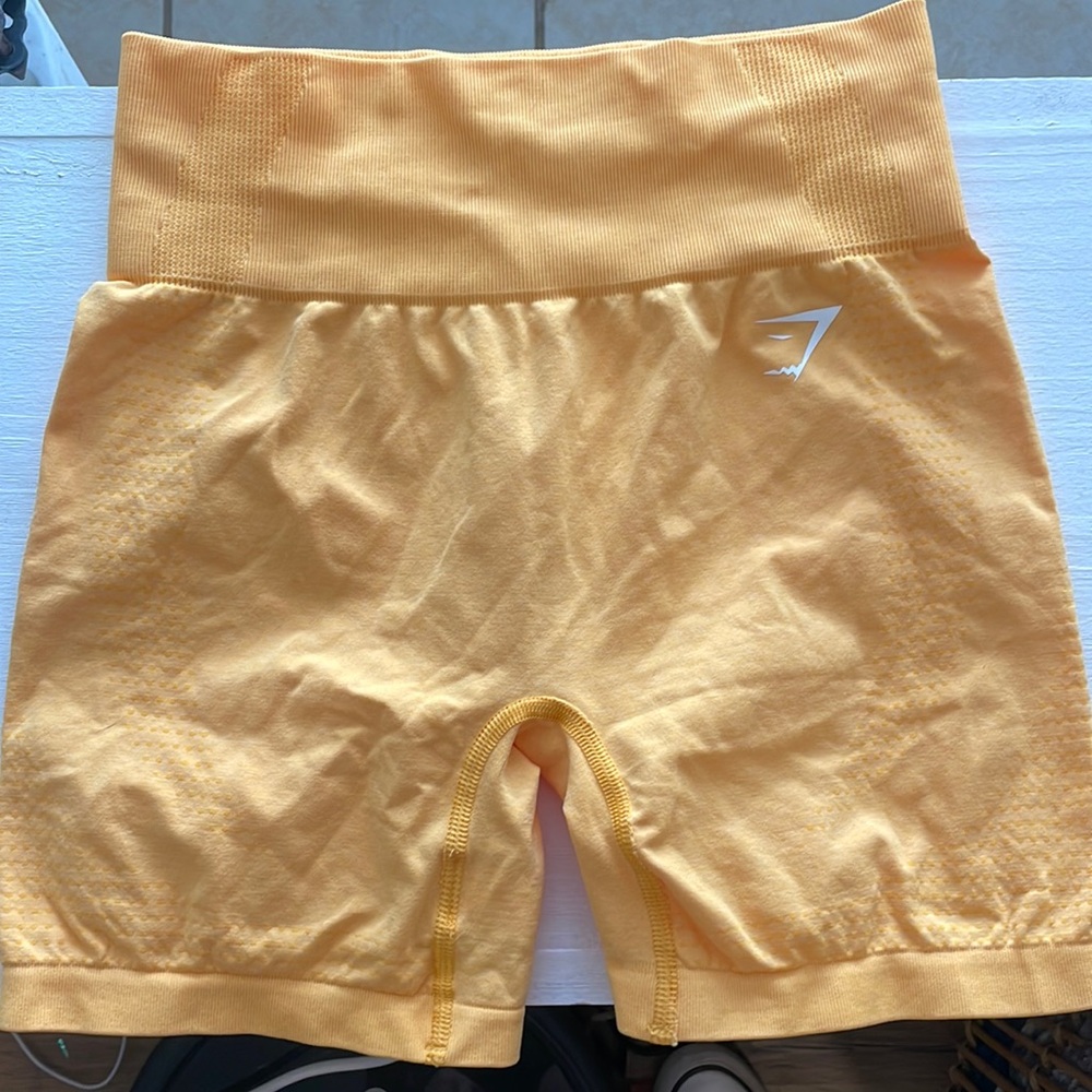 Gymshark vital bright orange/gold shorts